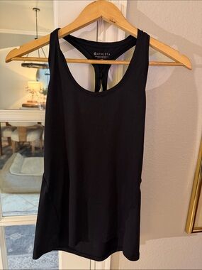 Athleta Black Racerback Tank with Scoop Neck